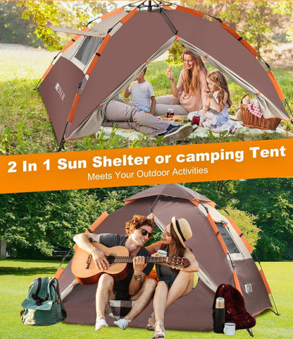Camping Zelt 4 Personen Pop up Kuppelzelt Wasserdicht Winddicht 2 in 1
