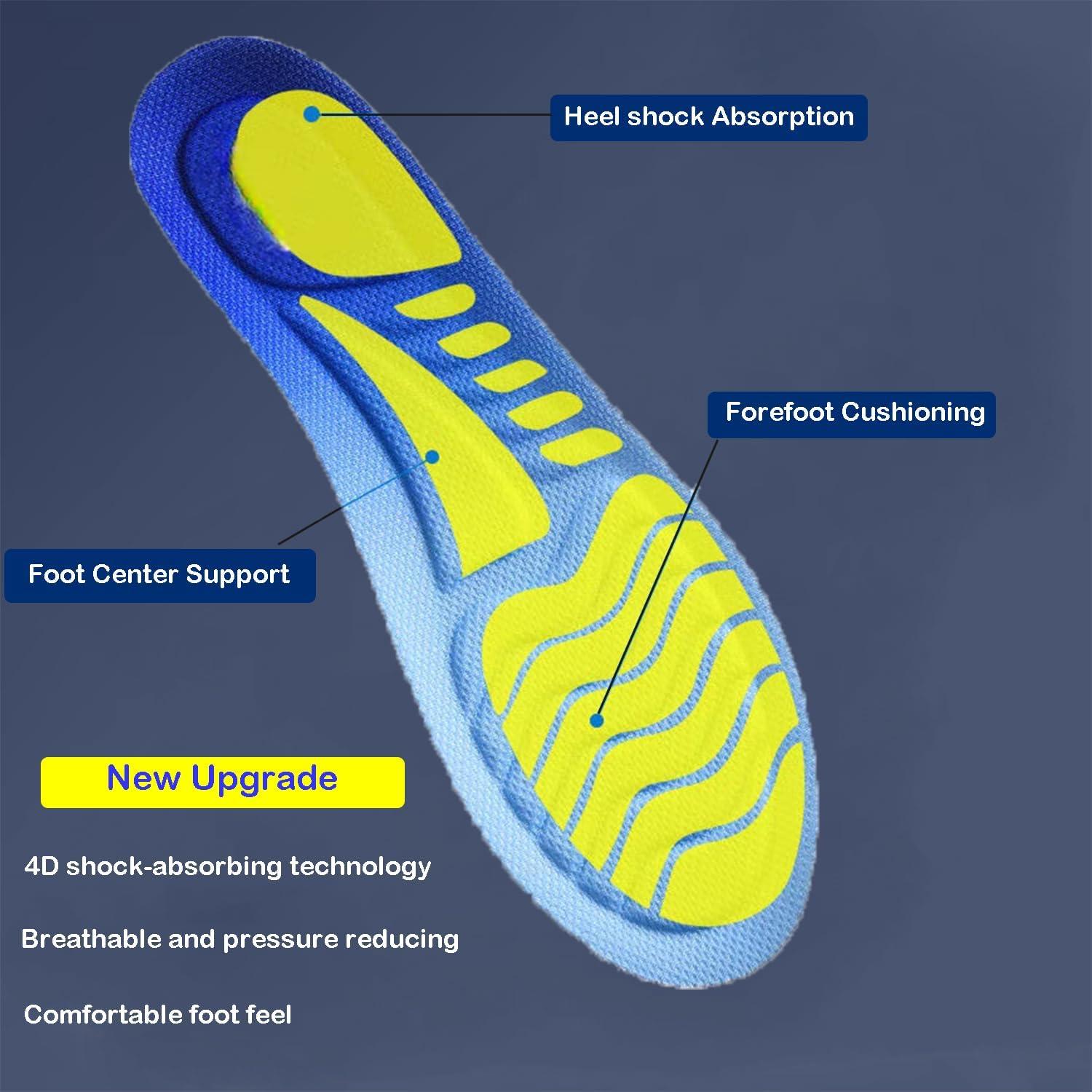 Memory Foam Einlegesohlen Herren Damen Sport Schuheinlagen Fußschmerzlinderung