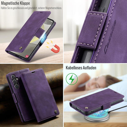 Handyhülle Samsung Galaxy S24 5G Flip Case Lila RFID Schutz