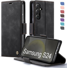 Samsung S24 5G Hülle Klappbar RFID Schutz Standfunktion Schwarz