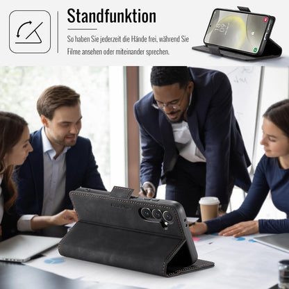Samsung Galaxy S24 5G Hülle PU Leder RFID Schwarz Standfunktion