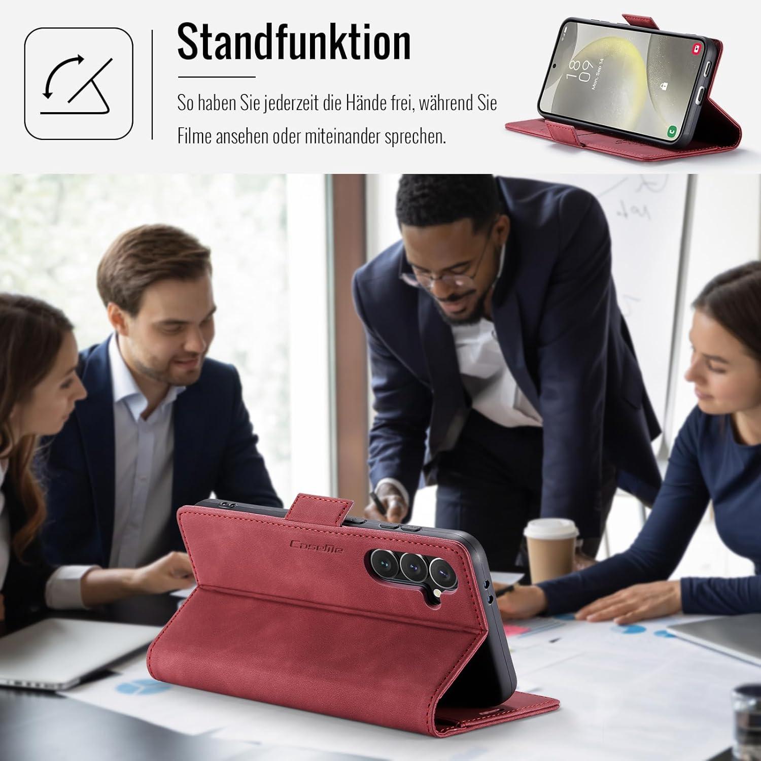 Handyhülle Samsung Galaxy S24 5G Klapphülle PU Leder RFID Schutz Standfunktion