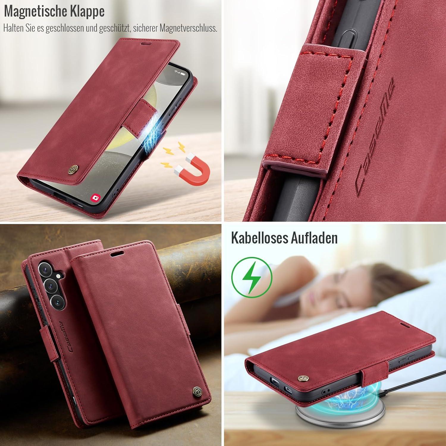 Handyhülle Samsung Galaxy S24 5G RFID Schutz Klapphülle Kartenfach