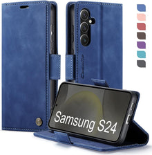 Samsung Galaxy S24 5G Handyhülle Klappbar PU Lederhülle RFID Schutz