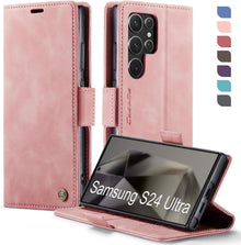 Samsung Galaxy S24 Ultra 5G Hülle Klappbar PU Leder RFID Rose