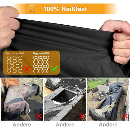 Loungemöbel Abdeckung L-Form Wasserdicht & Winterfest 226x226x85cm