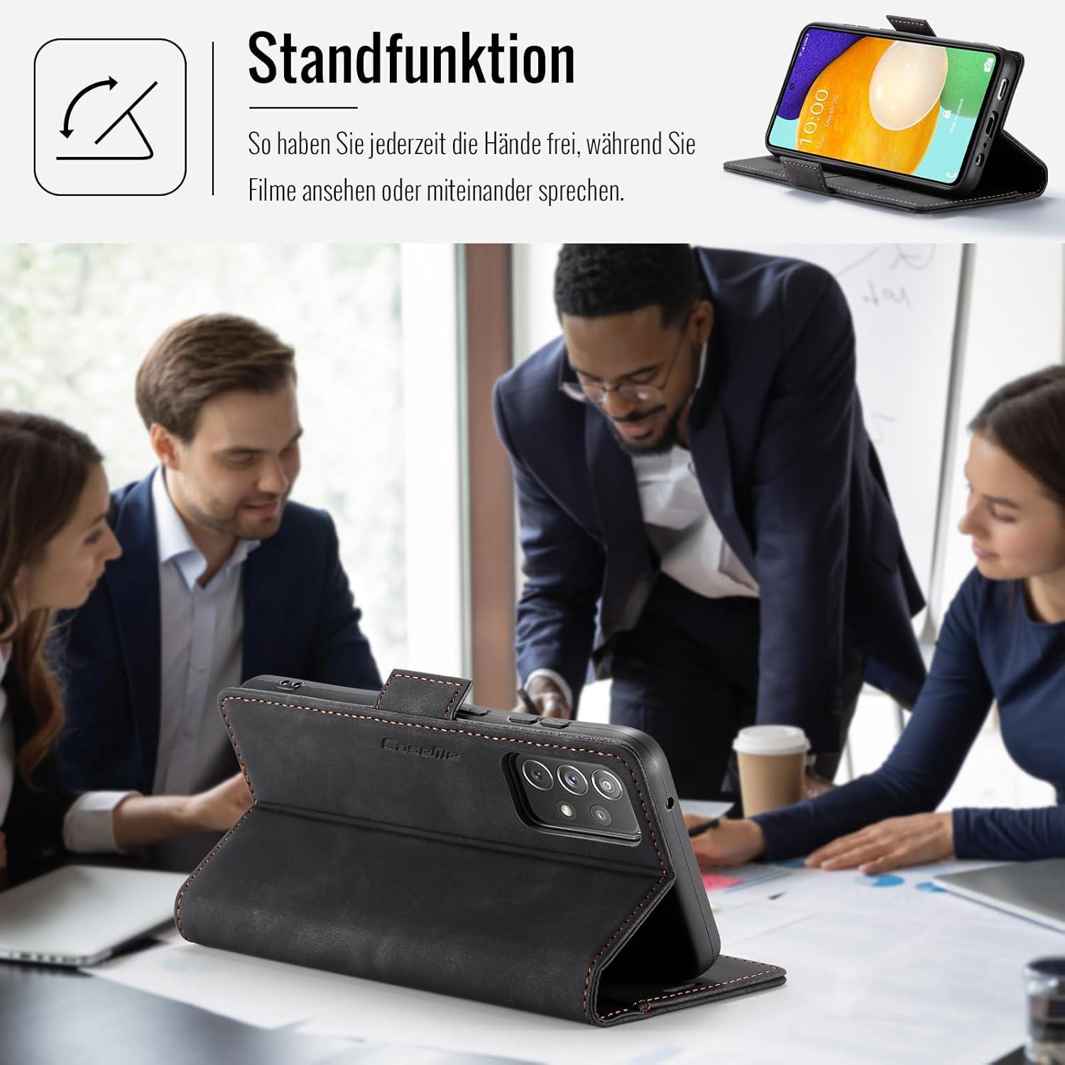 Samsung Galaxy A52/A52S Hülle PU Leder Klapphülle RFID Schutz