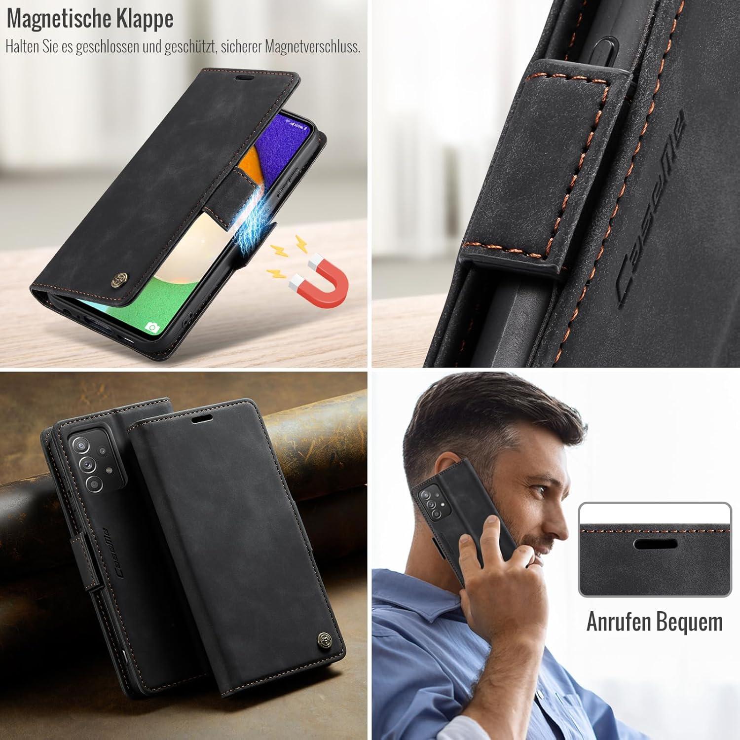 Samsung Galaxy A52/A52S Flip Wallet Handyhülle RFID Schwarz