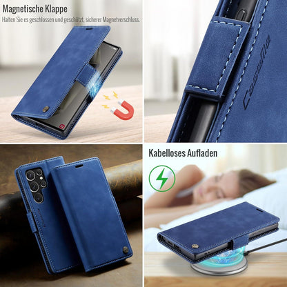 Samsung Galaxy S24 Ultra 5G Handyhülle RFID Schutz Klapphülle Blau