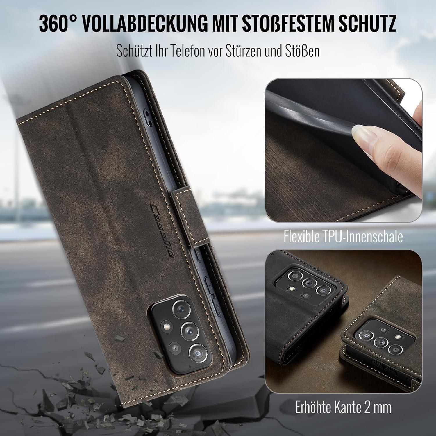Samsung Galaxy A52/A52S Hülle Klappbar Premium PU Leder RFID Schutz Titel