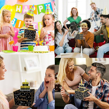 Geldgeschenke Geburtstag Verpackung Explosionsbox Schwarz Gold