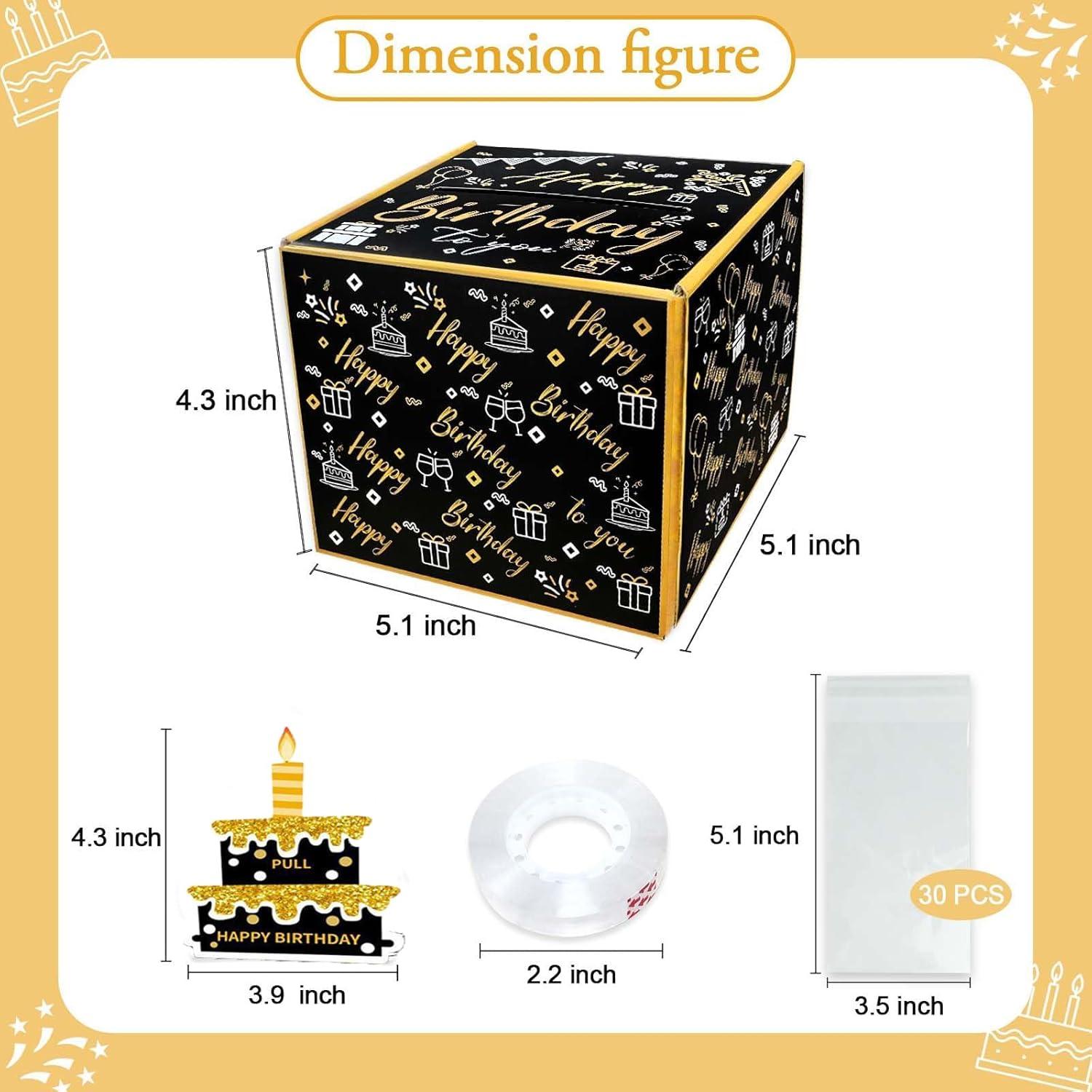 DIY Geldgeschenkbox Geburtstag Happy Birthday Box Schwarz Gold
