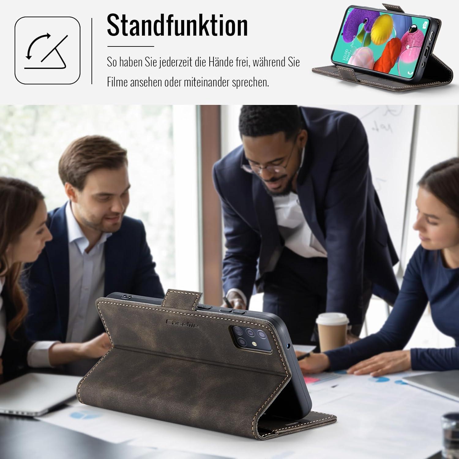 Samsung Galaxy A51 4G Klapphülle RFID Schutz Kaffee