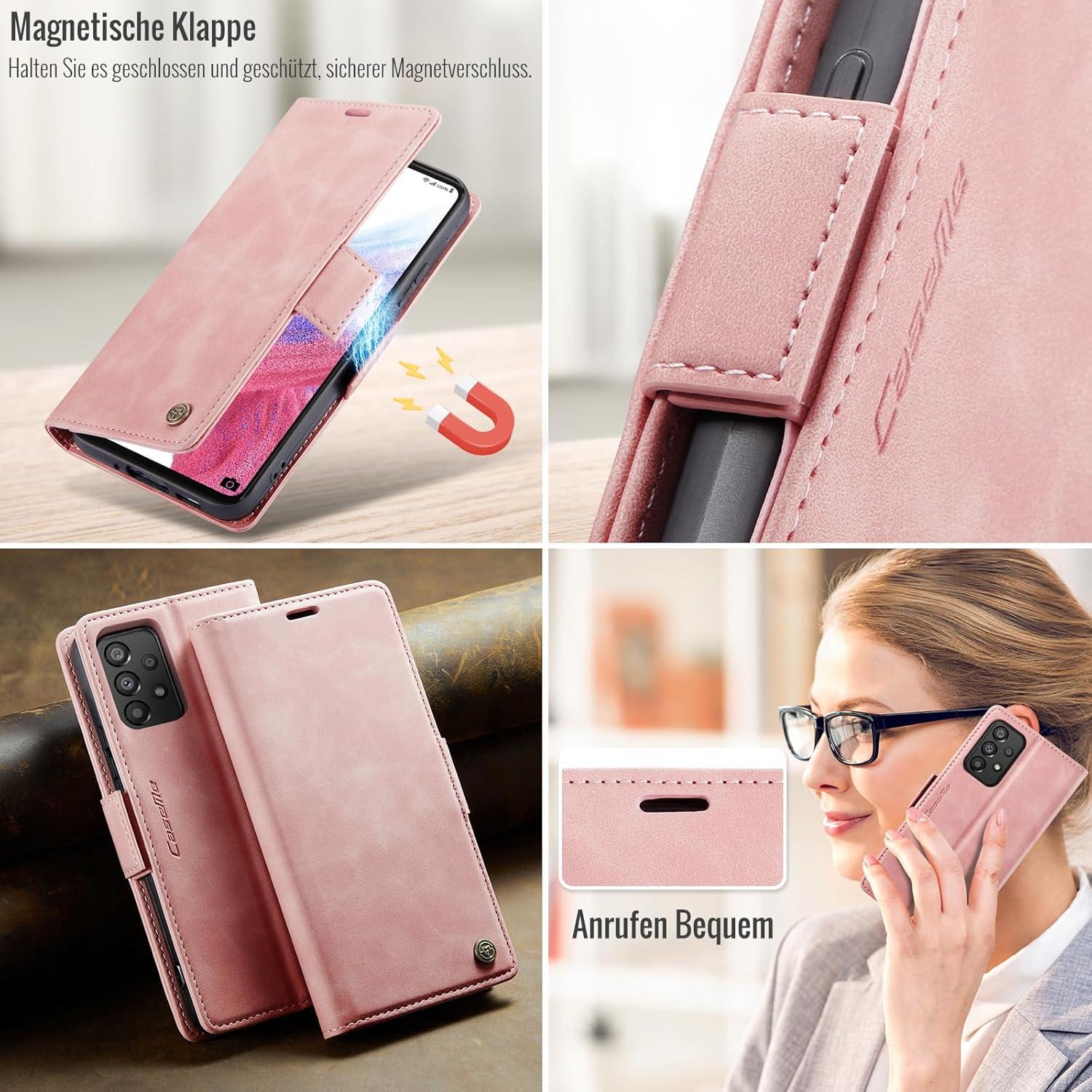 Samsung Galaxy A53 5G Hülle Klappbar PU Leder RFID Schutz Rose
