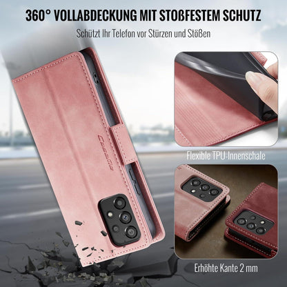 Samsung Galaxy A53 5G Handyhülle PU Leder RFID Schutz Kartenfach Rosa