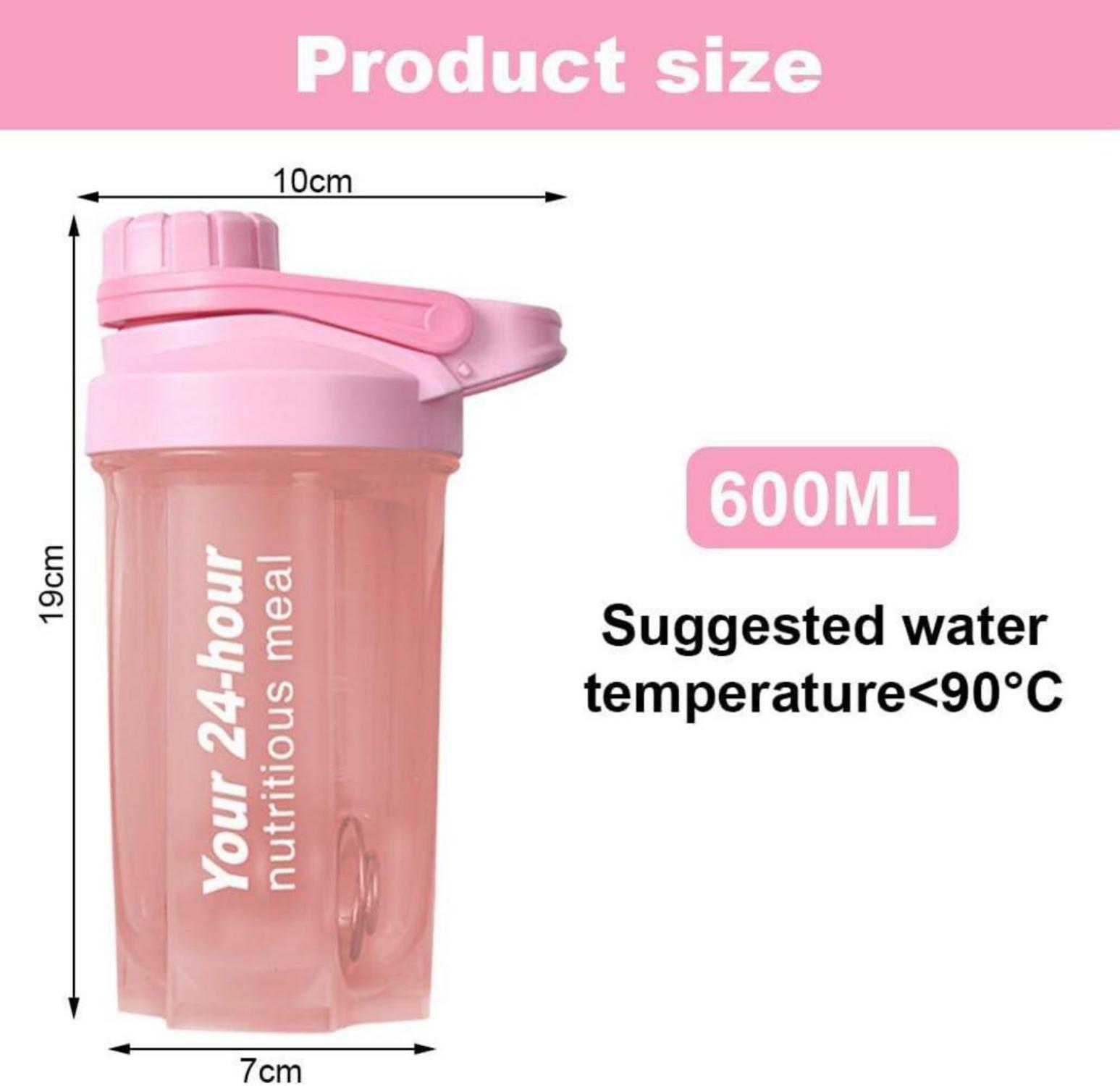 Protein Shaker 600ML Eiweiß Shaker mit Sieb & Mess-Skala BPA-frei