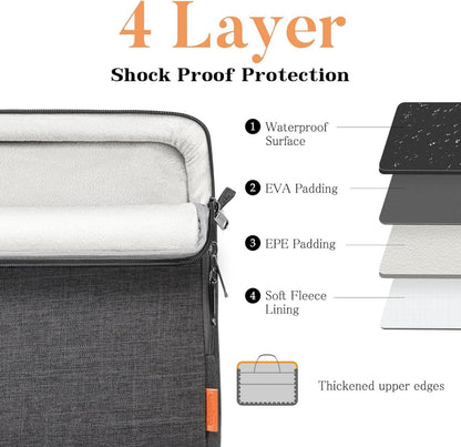 15.6-16 inch Laptop Shoulder Bag Water-Repellent Fabric Case