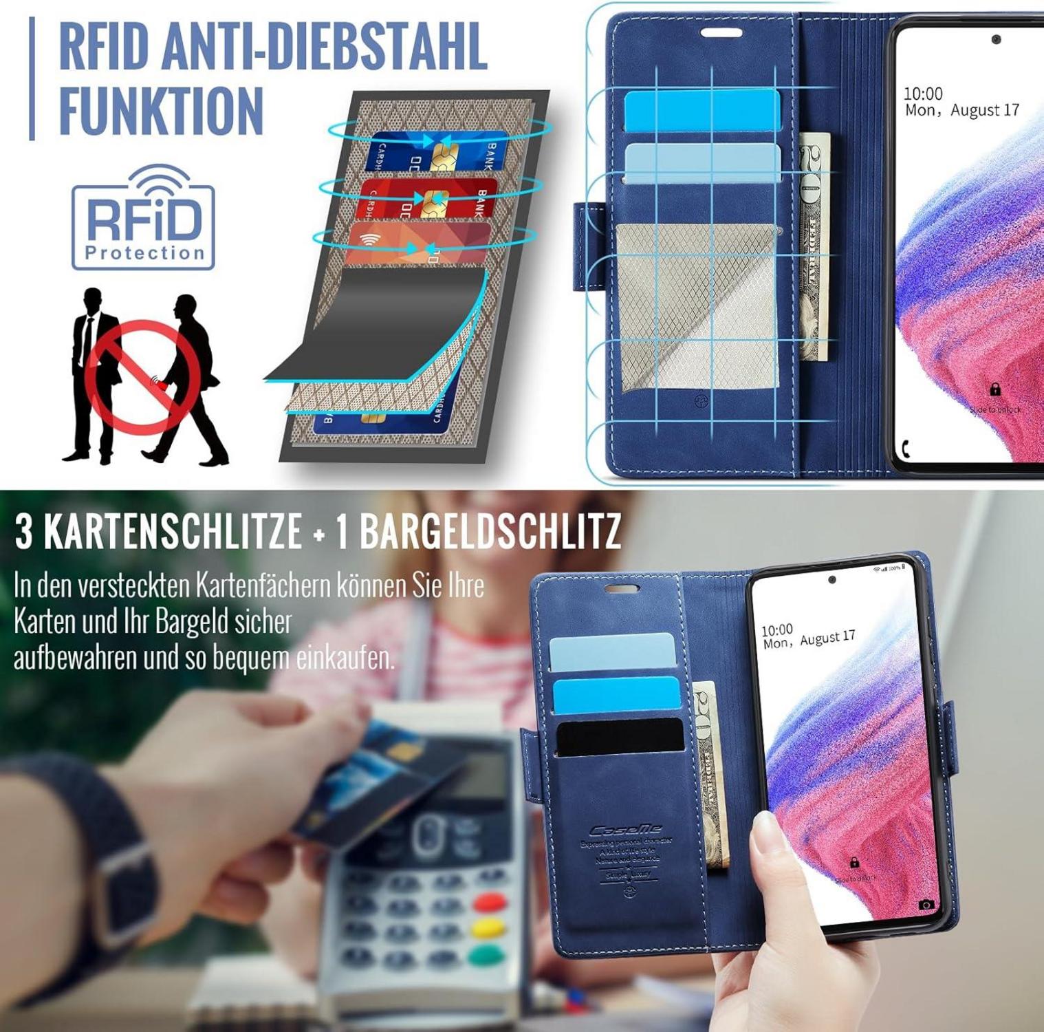 Samsung Galaxy A53 5G Handyhülle PU Leder Klapphülle RFID