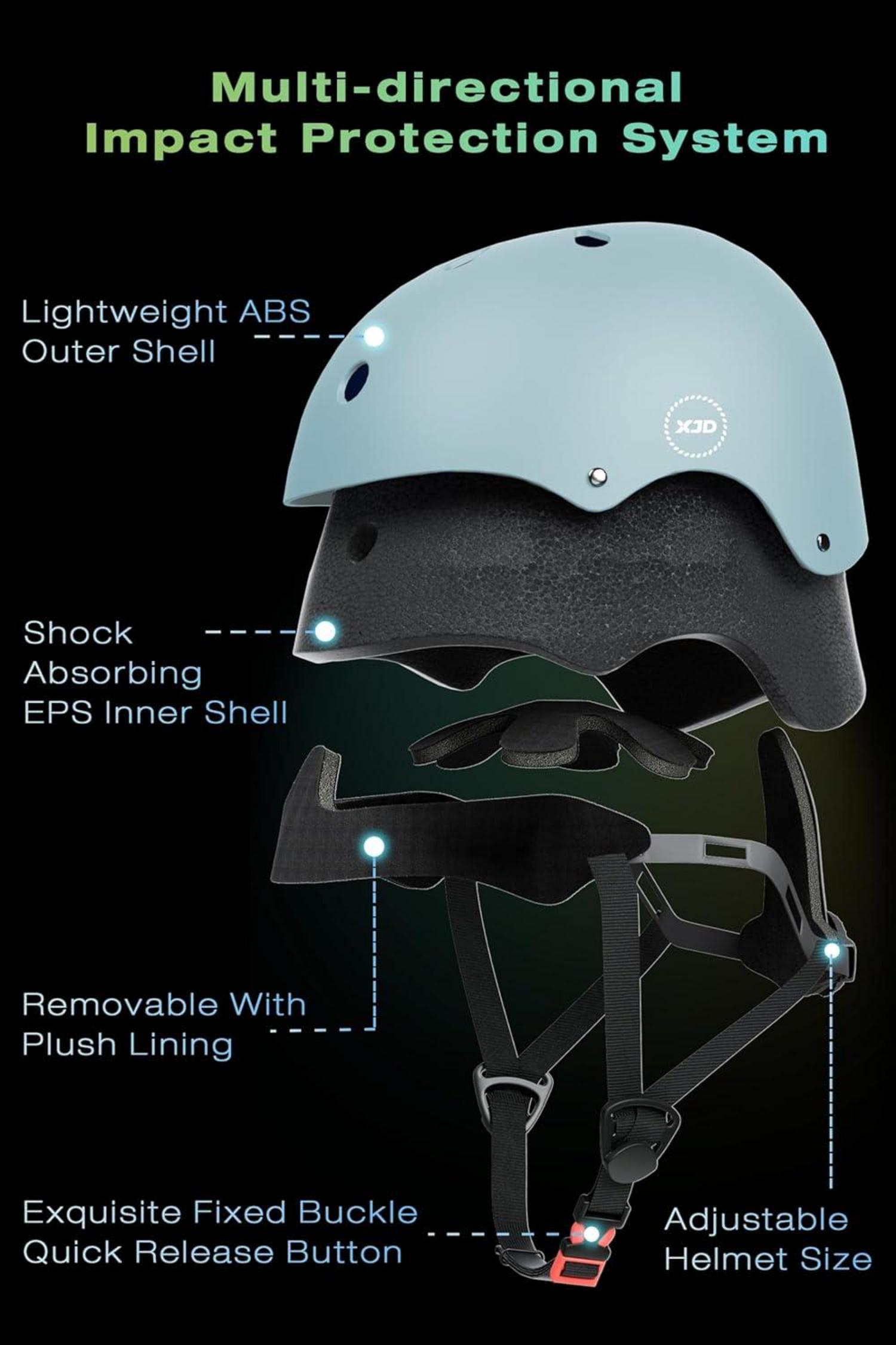 Kinder Jugend Fahrradhelm Multisport 55-57 cm Hellblau CE-zertifiziert