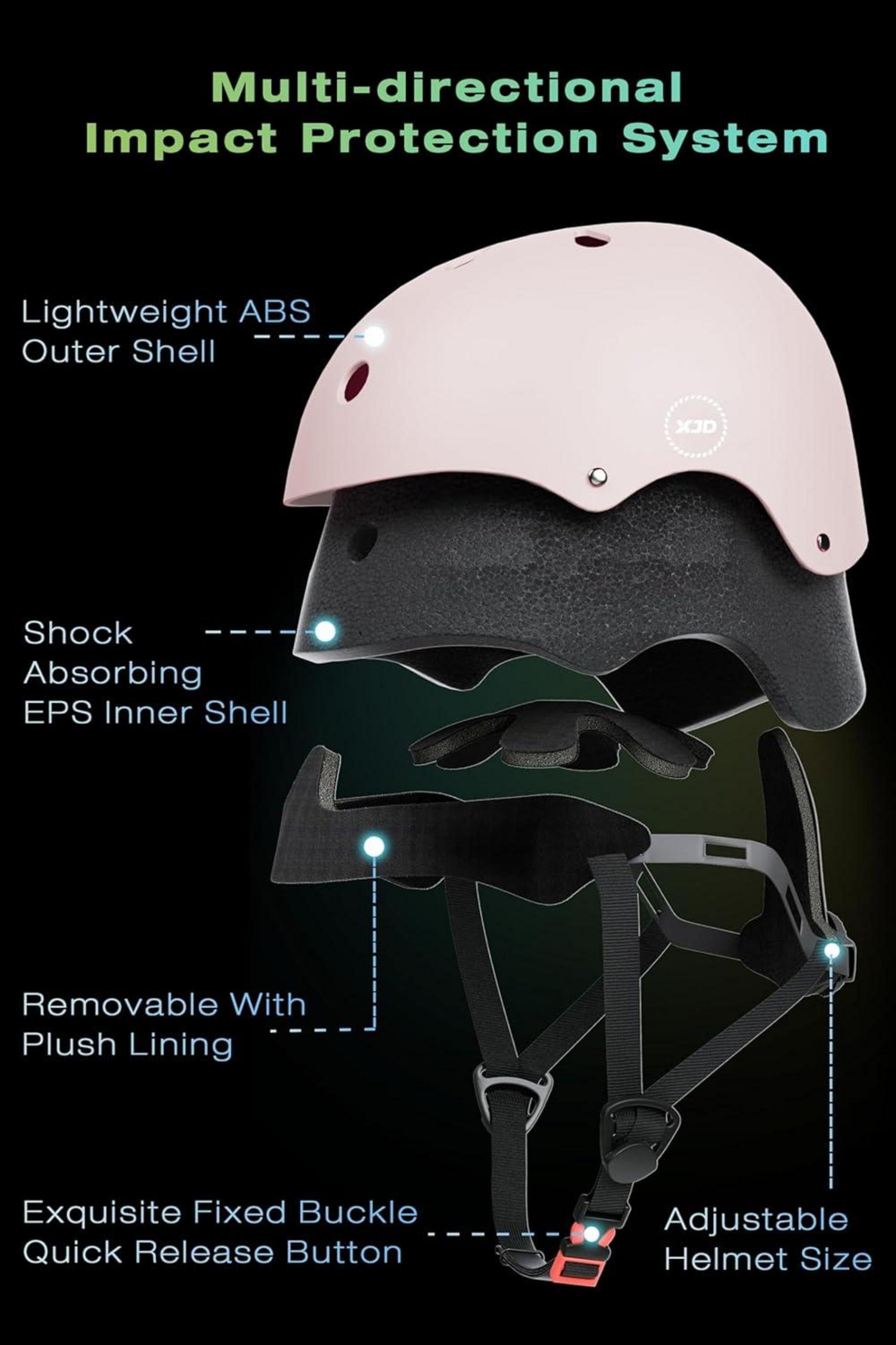 Fahrradhelm Kinder Jugend CE Multisport 3-13 Jahre S 48-54cm Pink Lila