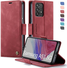 Samsung Galaxy A53 5G Handyhülle Klappbar PU Leder RFID Schutz Rot