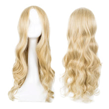Blonde Lange Gewellte Perücke Hitzebeständig Cosplay Fasching