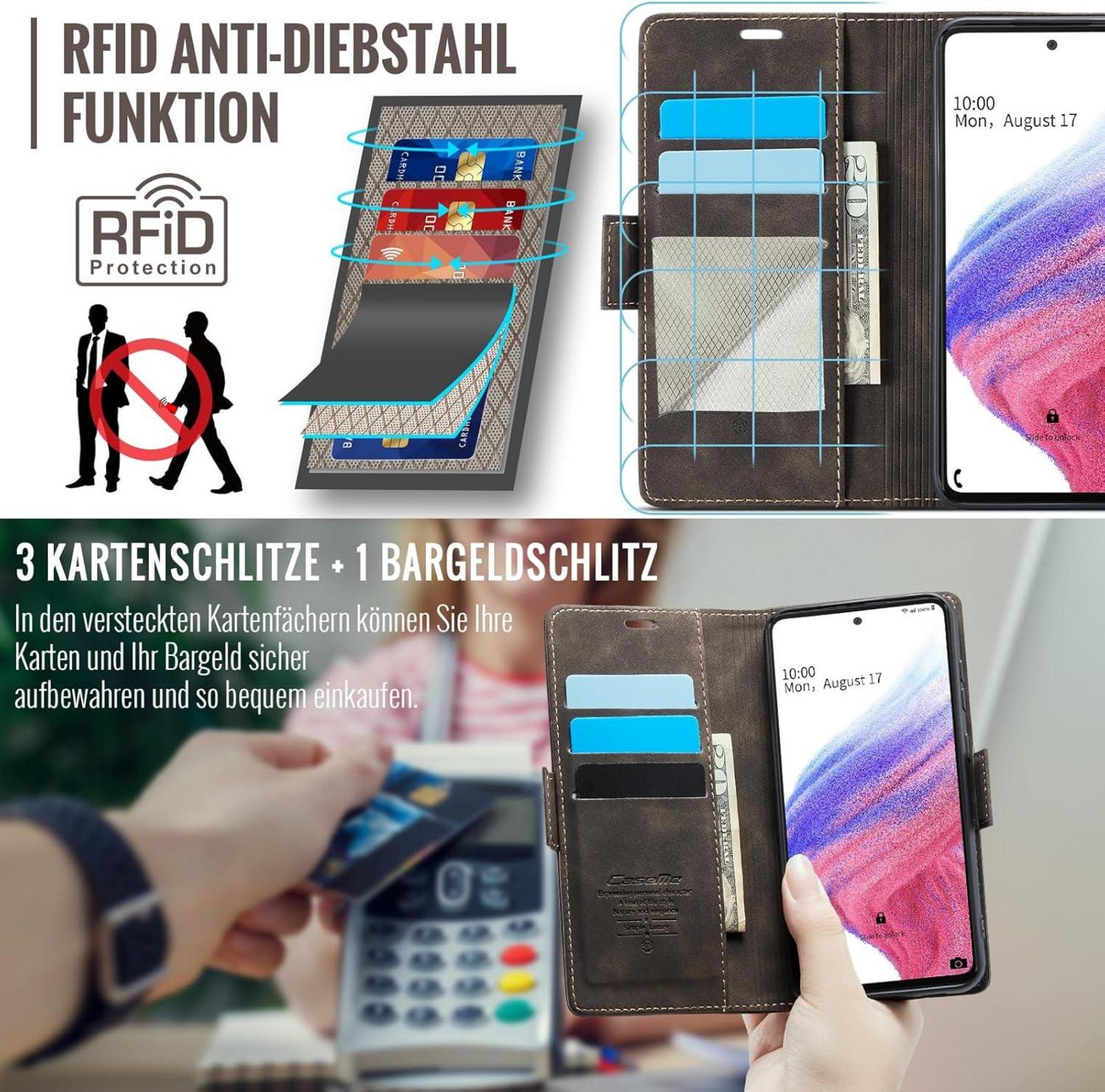 Samsung Galaxy A53 5G Handyhülle PU Leder RFID Schutz
