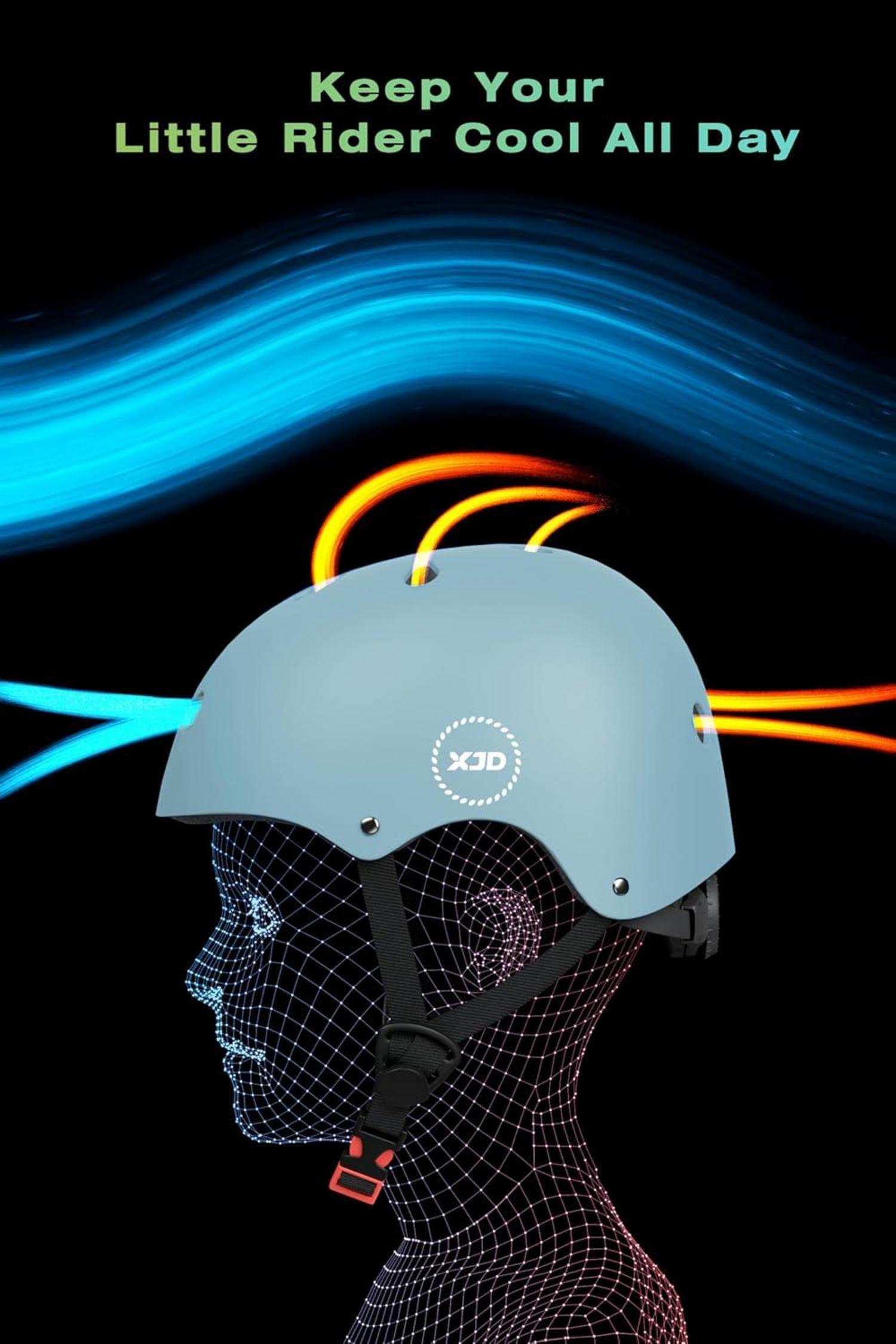 XJD Kinder Jugend Fahrradhelm Multisport Kinderhelm CE-zertifiziert M 55-57 cm Dusty Blau