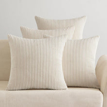 Kordsamt Kissenbezug 4er Set Dekokissen 50x50cm Creme