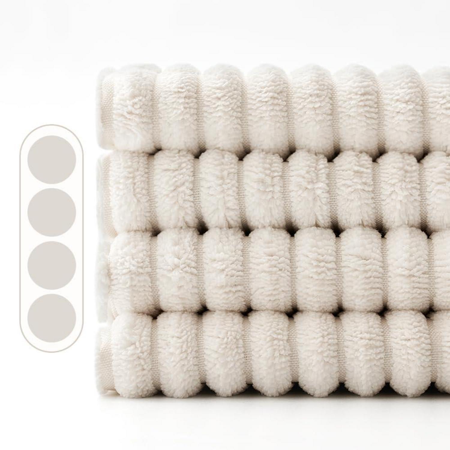 Kordsamt Kissenbezüge 50x50 cm 4er Set Creme Sofa Dekokissen