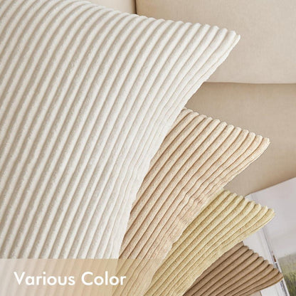 4er Set Kordsamt Kissenbezug Zierkissenbezüge 40x40 cm Beige