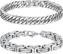 LOCCY Silber Edelstahl Herren Armband Panzerkette Glieder Link