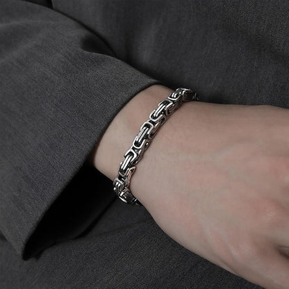 LOCCY Silber Edelstahl Herren Armband Panzerkette Glieder Link