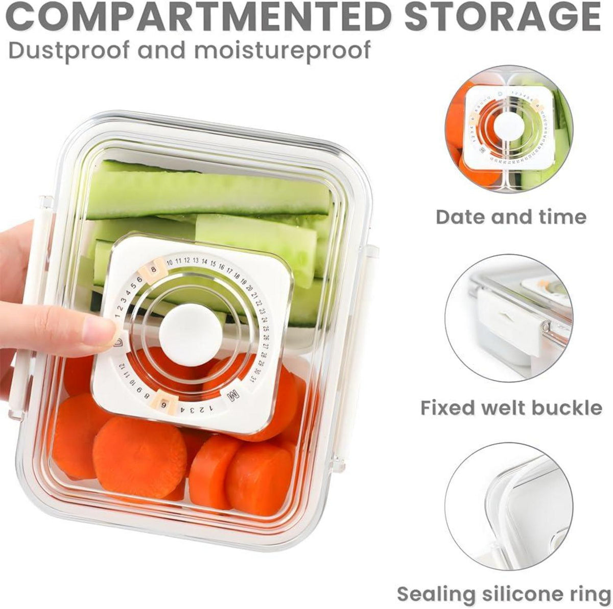 Snackschale mit Deckel 3PCS Kunststoff transparent mit Trennwände