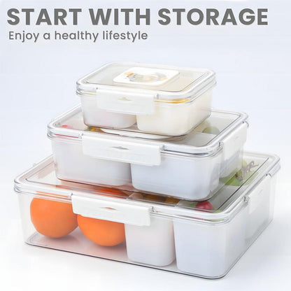 Snackschale mit Deckel 3-teilig transparent Obstteller BPA-frei