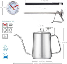 Pour Over Kaffeekessel 600ml Edelstahl 304 mit Thermometer