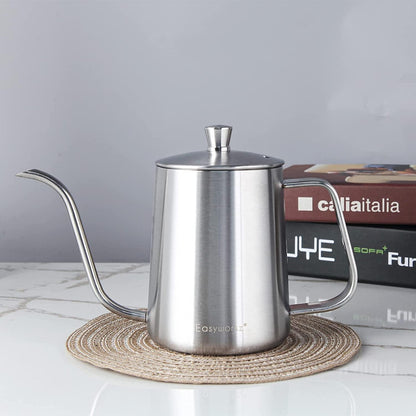 Gooseneck Pour Over Kaffeekessel Edelstahl 304 mit Thermometer 600ml
