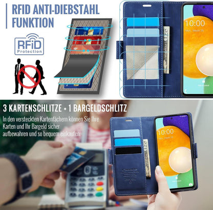 Samsung Galaxy A52/A52S Handyhülle Klappbar RFID Schutz Blau