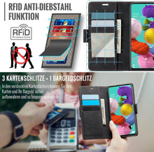 Samsung Galaxy A51 4G Hülle Klappbar PU Leder RFID Schutz