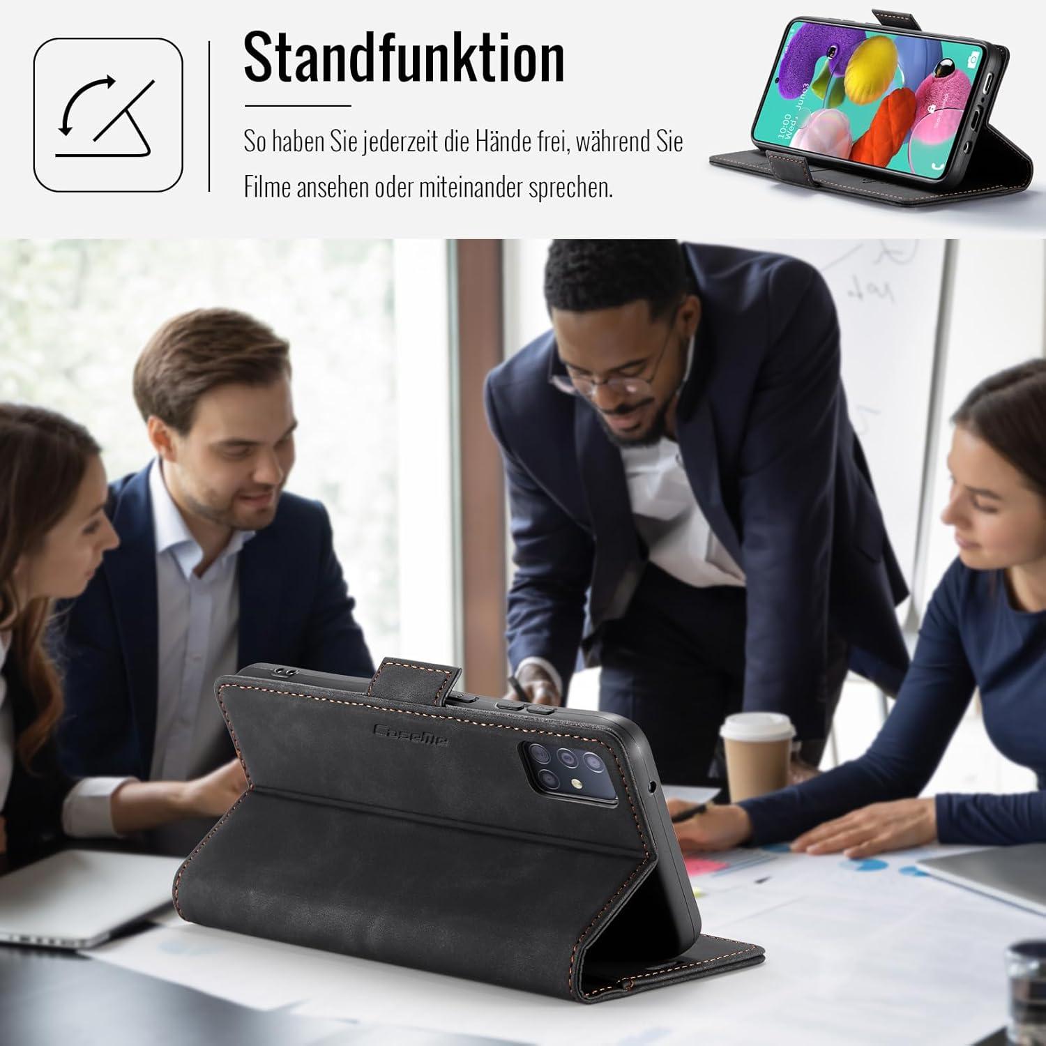 Samsung Galaxy A51 4G Handyhülle Klapphülle RFID Schutz Schwarz