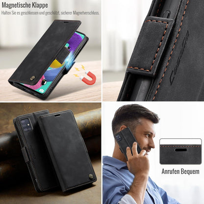 Samsung Galaxy A51 4G Handyhülle Premium PU Lederhülle RFID Schutz Schwarz