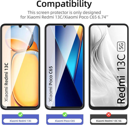 Panzer Schutz Glas Xiaomi Redmi 13C 5G - 3er Set