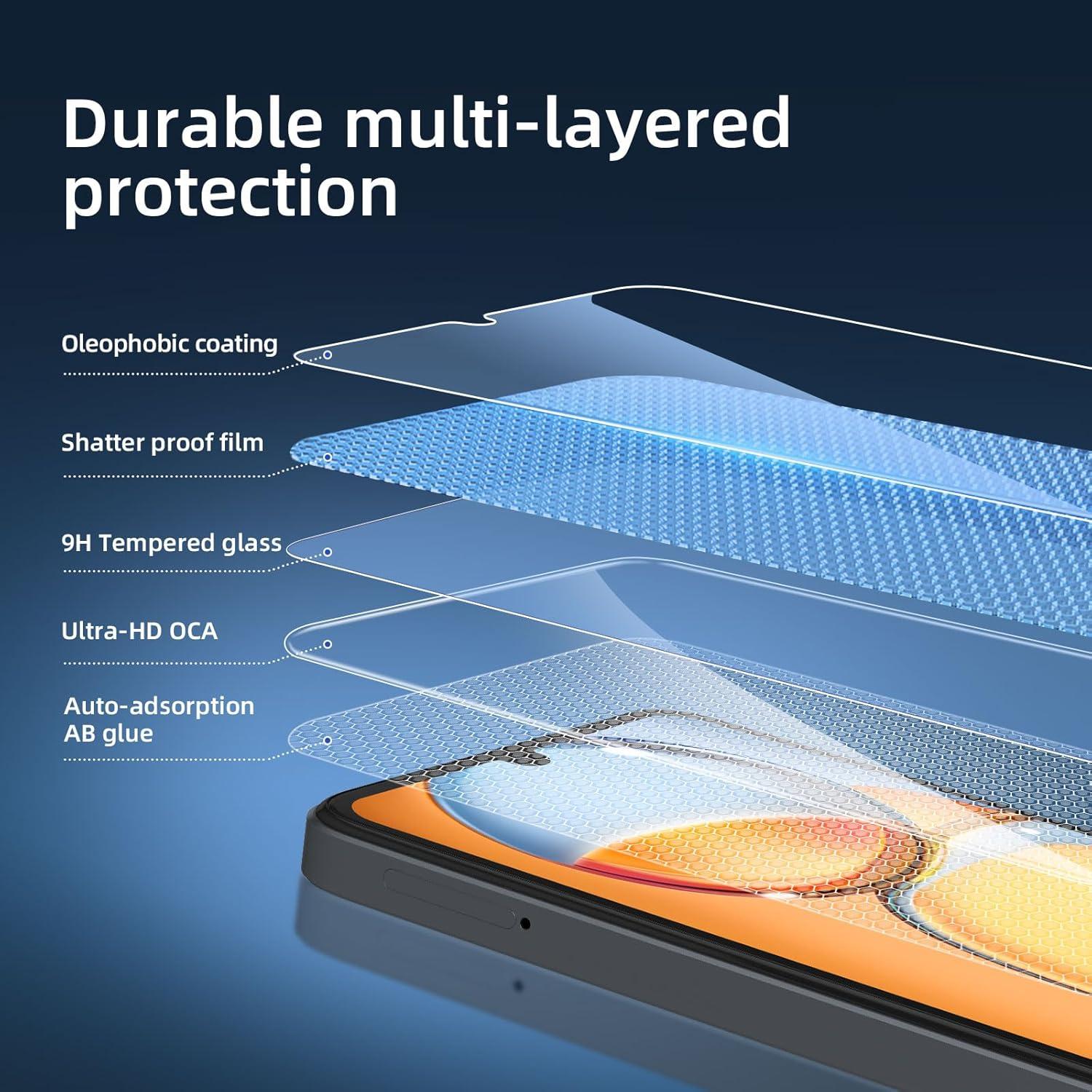3x Panzer Schutz Glas Xiaomi Redmi 13C 5G/4G Poco C65 9H HD 0.33mm Klar