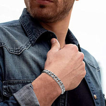 LOCCY Armband Herren 3 Stück Silber Edelstahl Figaro