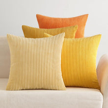 Kordsamt Kissenbezüge 4er Set Dekokissen Sofakissen 40x40cm Orange