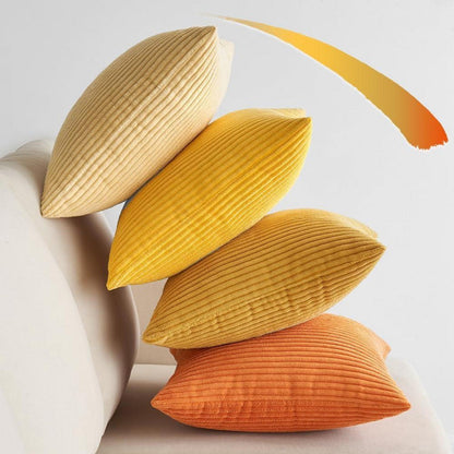 Kordsamt Kissenbezug 40x40 cm 4er Set Dekokissen Orange Serie
