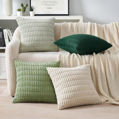 MIULEE 4er Set 40x40 Kordsamt Kissenhüllen Grüne Serie modern Wohnzimmer