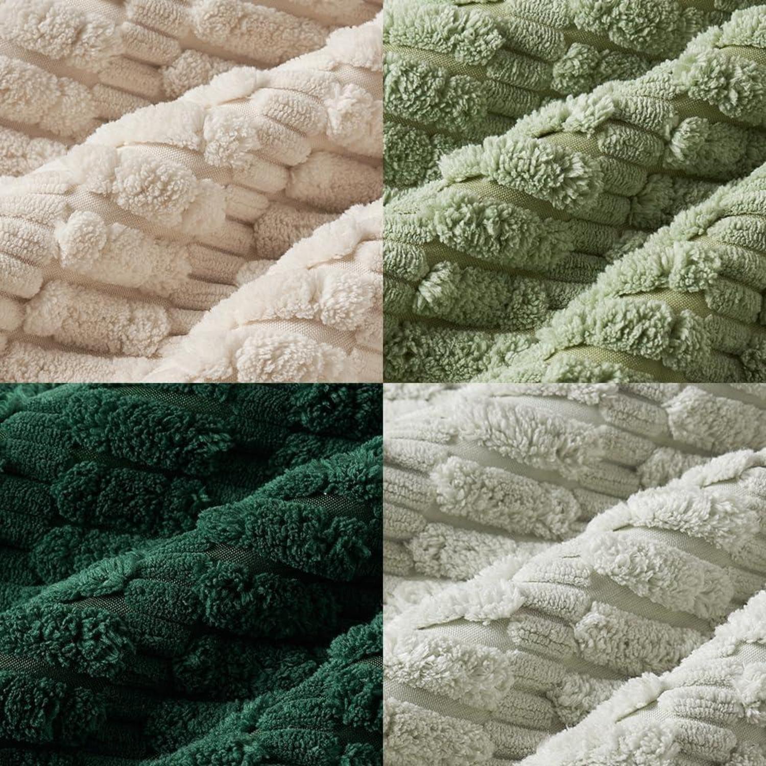 4er Set 40x40 cm Kordsamt Kissenhüllen grün für Wohnzimmer Sofa