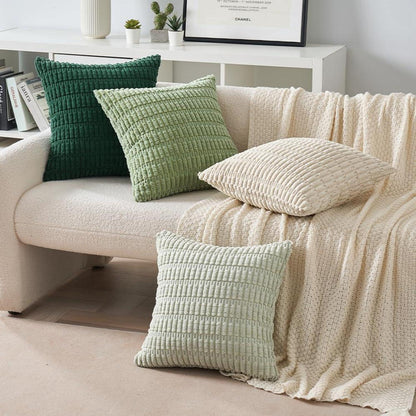 MIULEE 4er Set 40x40 Kordsamt Kissenhüllen Grüne Serie modern Wohnzimmer