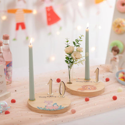 Geburtstagsteller Holz Kinder Geburtstag Deko Kerzenhalter Vase Zahlen